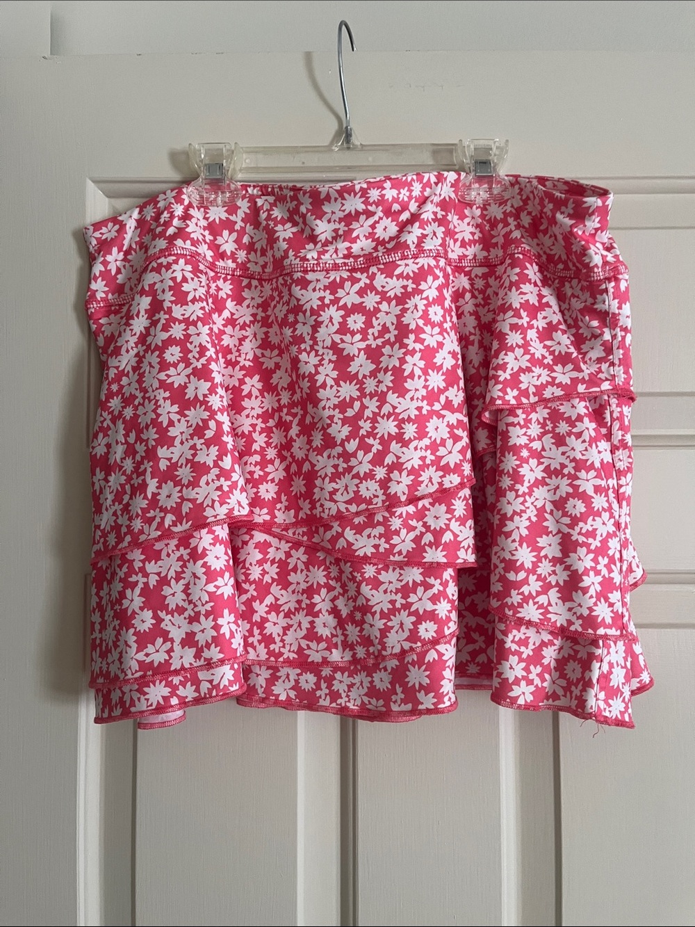 Jofit Pink and White Floral Tiered Skort